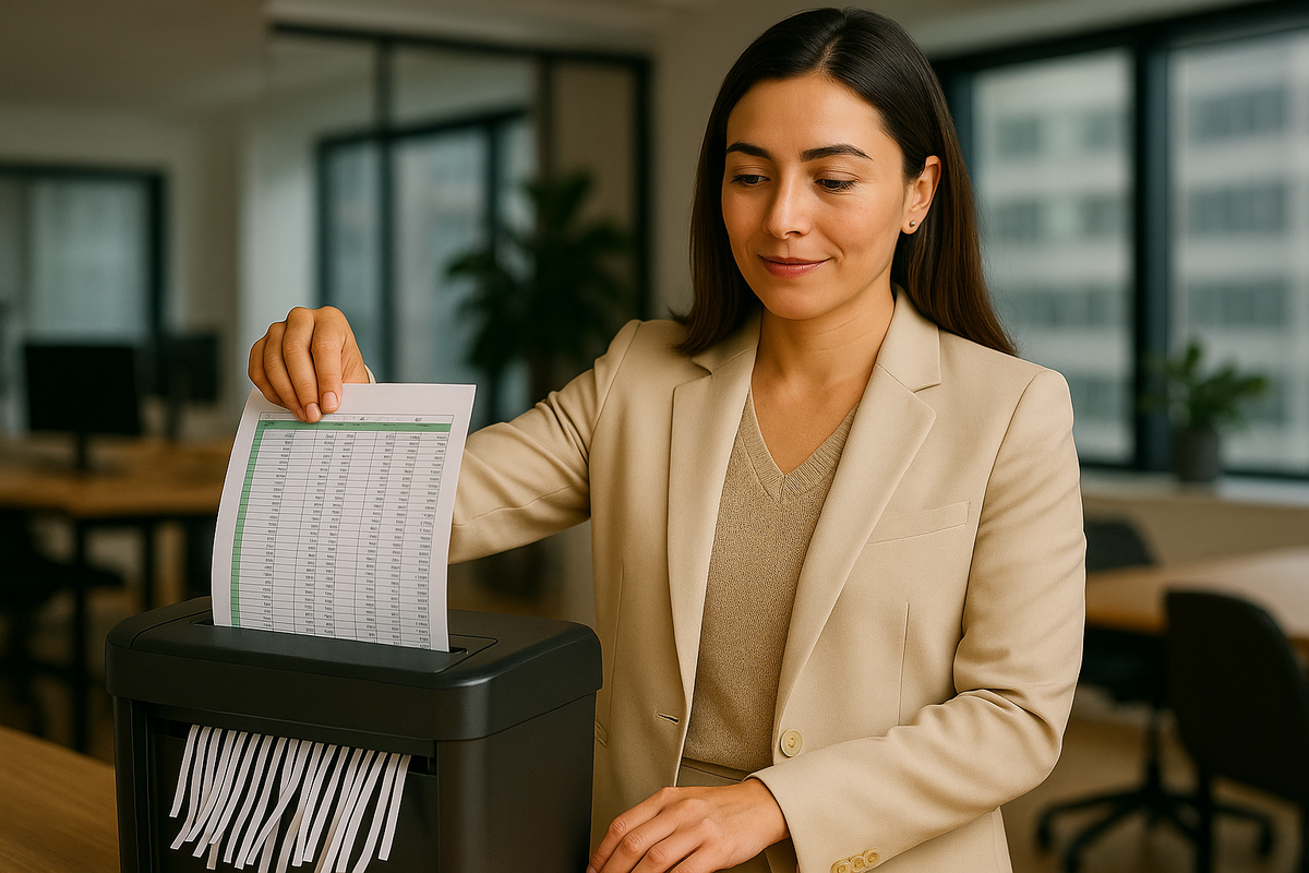 SEO Marketing executive shreds her keyword spreadsheet